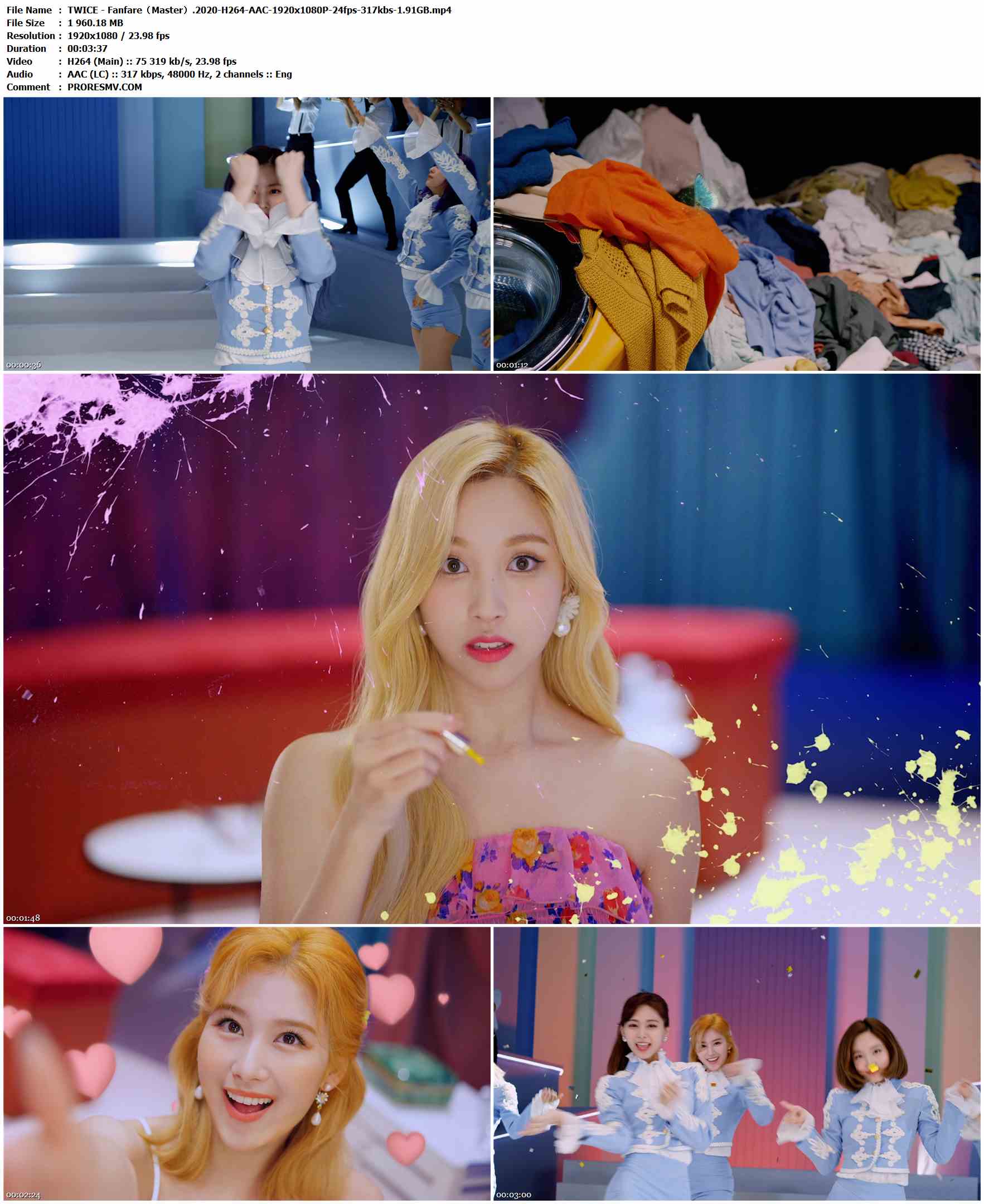 TWICE - Fanfare（Master）.2020-H264-AAC-1920x1080P-24fps-317kbs-1.91GB官方MV_高清MV